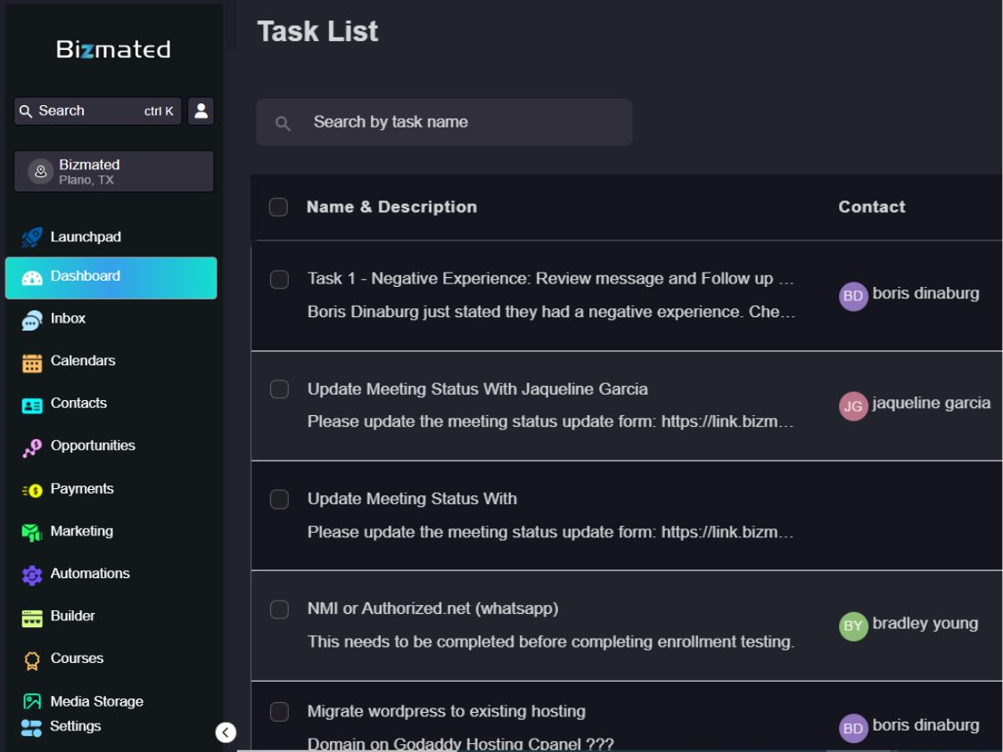 Task Tracking